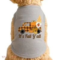 It's Fall Y'all Pumpkin Gnome Doggie Tank thumb 0