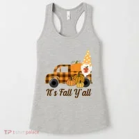 It's Fall Y'all Pumpkin Gnome Women's Tank Top thumb 0