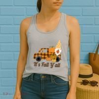 It's Fall Y'all Pumpkin Gnome Women's Tank Top thumb 2
