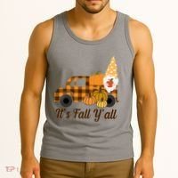 It's Fall Y'all Pumpkin Gnome Tank Top thumb 3