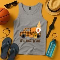 It's Fall Y'all Pumpkin Gnome Tank Top thumb 4