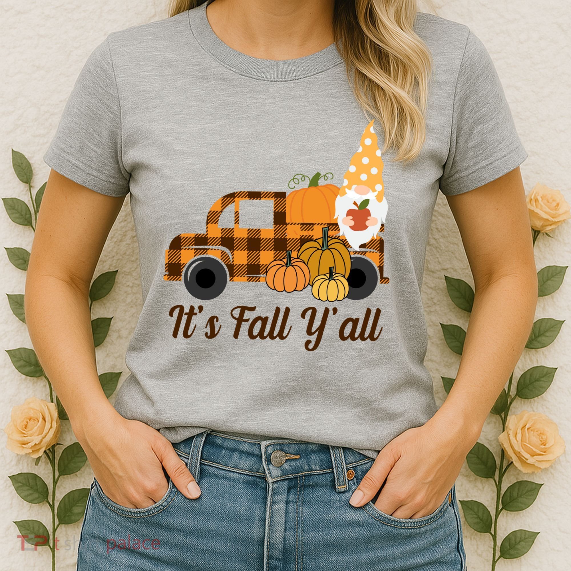 It's Fall Y'all Pumpkin Gnome Women's T-Shirt