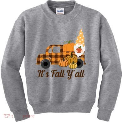 It's Fall Y'all Pumpkin Gnome Kids Sweatshirt
