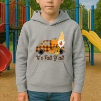 It's Fall Y'all Pumpkin Gnome Kids Hoodie thumb 2