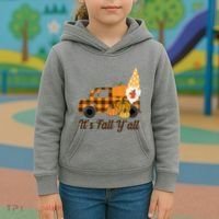 It's Fall Y'all Pumpkin Gnome Kids Hoodie thumb 3
