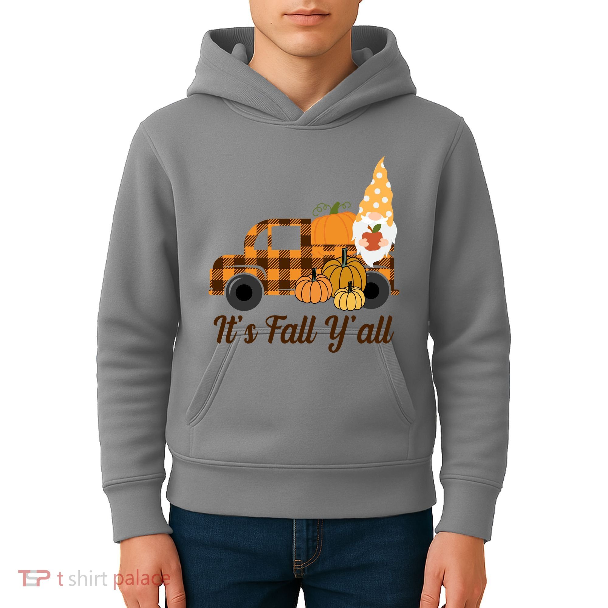 It's Fall Y'all Pumpkin Gnome Kids Hoodie