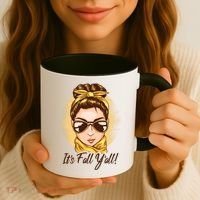 It's Fall Y'all Female Bun Coffee Mug thumb 3