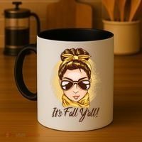 It's Fall Y'all Female Bun Coffee Mug thumb 4