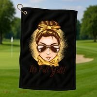 It's Fall Y'all Female Bun Golf Towel thumb 1