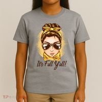 It's Fall Y'all Female Bun T-Shirt thumb 4