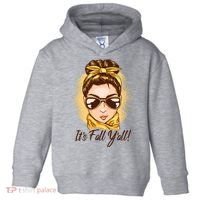 It's Fall Y'all Female Bun Toddler Hoodie thumb 0