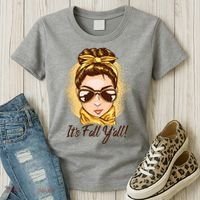 It's Fall Y'all Female Bun Women's T-Shirt thumb 3