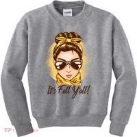 It's Fall Y'all Female Bun Kids Sweatshirt thumb 0