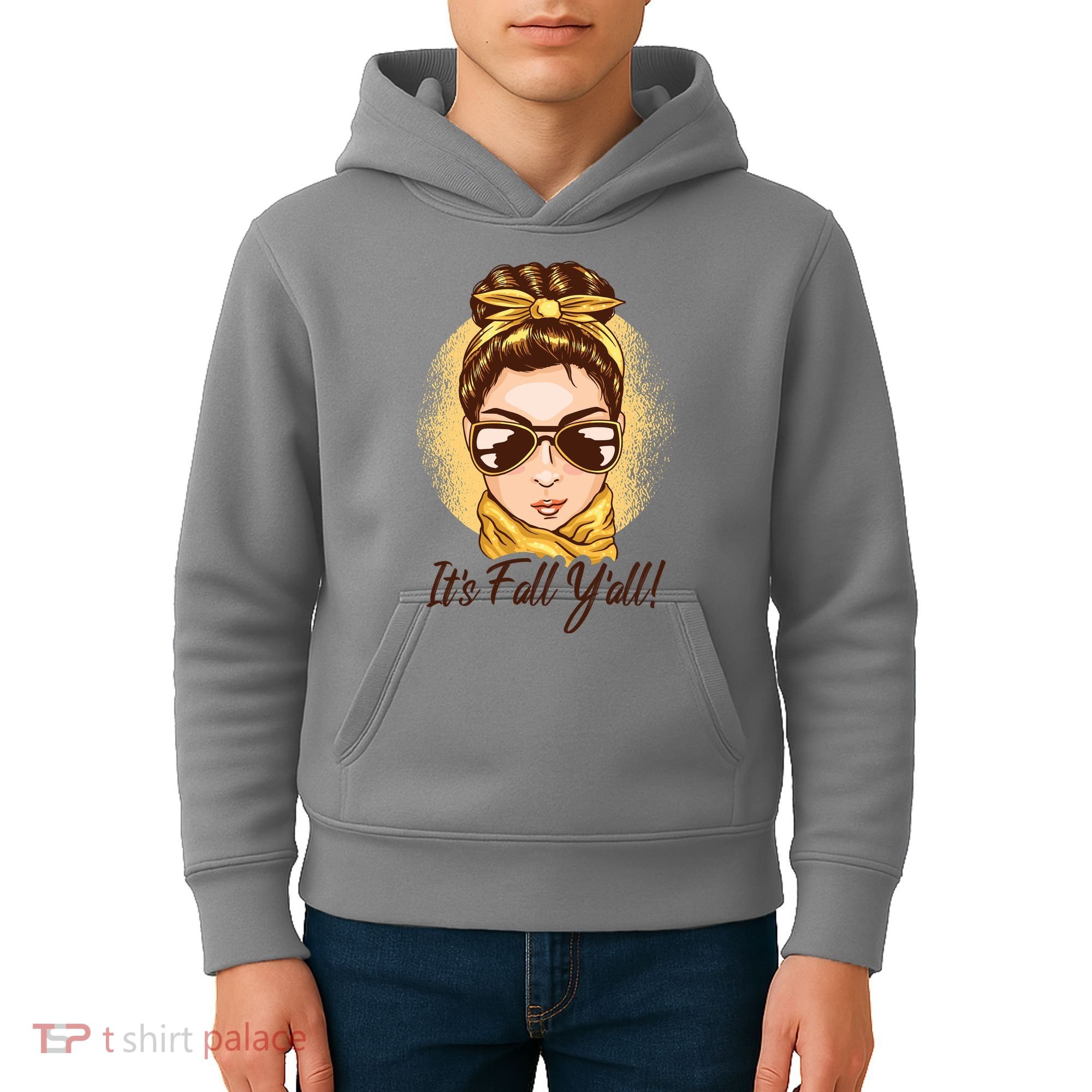 It's Fall Y'all Female Bun Kids Hoodie