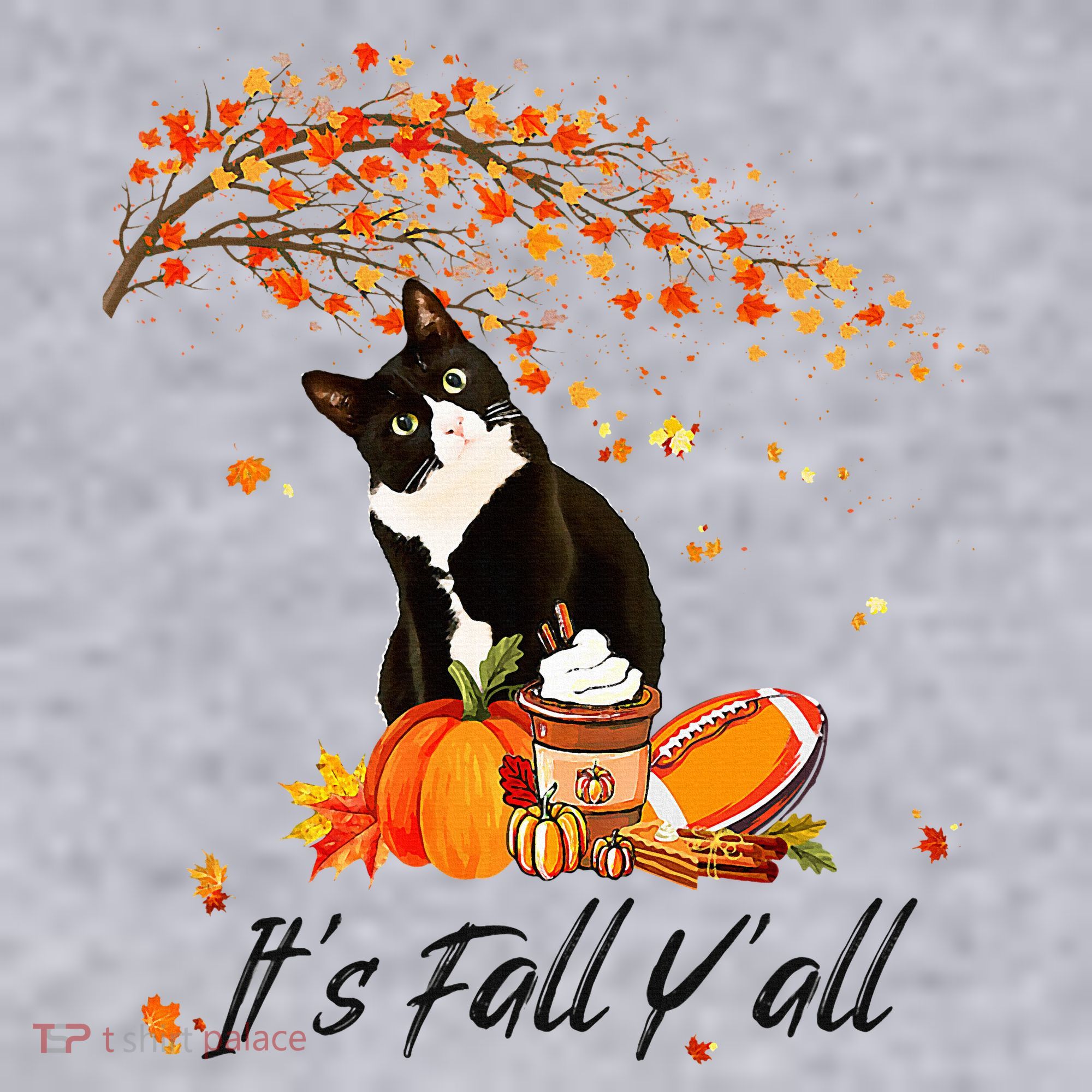 It's Fall Y'all Cute Black Cat Lovers Thanksgiving Halloween Women's Sweatshirt
