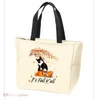 It's Fall Y'all Cute Black Cat Lovers Thanksgiving Halloween Tote Bag thumb 3