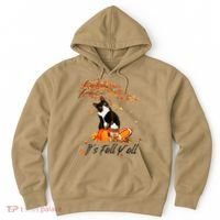 It's Fall Y'all Cute Black Cat Lovers Thanksgiving Halloween Hoodie thumb 0
