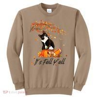 It's Fall Y'all Cute Black Cat Lovers Thanksgiving Halloween Sweatshirt thumb 0