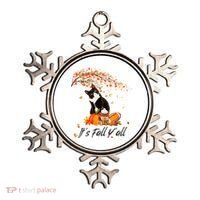 It's Fall Y'all Cute Black Cat Lovers Thanksgiving Halloween Ornament thumb 0
