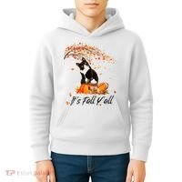 It's Fall Y'all Cute Black Cat Lovers Thanksgiving Halloween Kids Hoodie thumb 4