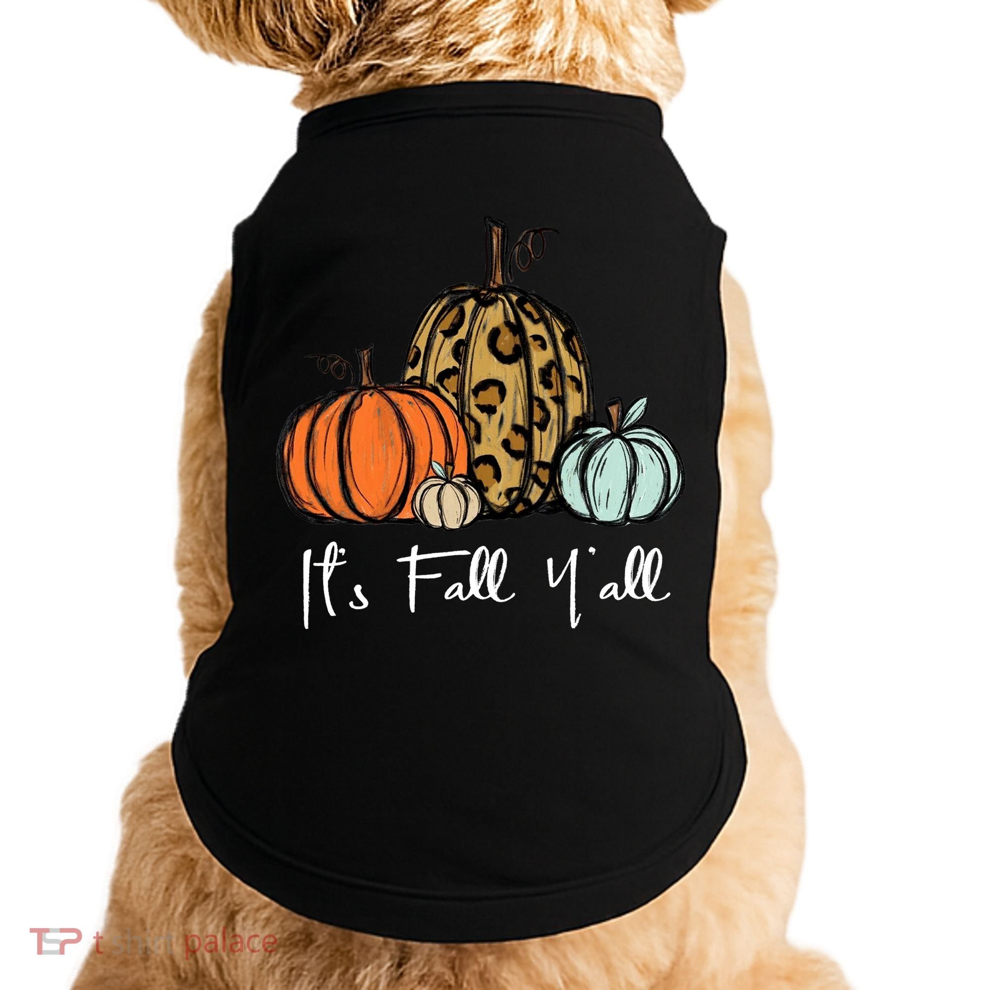 Its Fall Yall Graphic Shirt Women Thanksgiving Pumpkin Splicing Sleeve Fall Doggie Tank