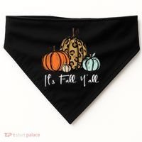 Its Fall Yall Graphic Shirt Women Thanksgiving Pumpkin Splicing Sleeve Fall USA-Made Doggie Bandana thumb 0