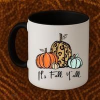Its Fall Yall Graphic Shirt Women Thanksgiving Pumpkin Splicing Sleeve Fall Coffee Mug thumb 2