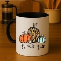Its Fall Yall Graphic Shirt Women Thanksgiving Pumpkin Splicing Sleeve Fall Coffee Mug thumb 4