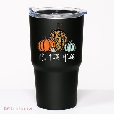 Its Fall Yall Graphic Shirt Women Thanksgiving Pumpkin Splicing Sleeve Fall Tumbler