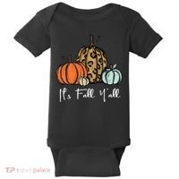 Its Fall Yall Graphic Shirt Women Thanksgiving Pumpkin Splicing Sleeve Fall Baby Bodysuit thumb 0