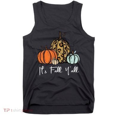 Its Fall Yall Graphic Shirt Women Thanksgiving Pumpkin Splicing Sleeve Fall Tank Top