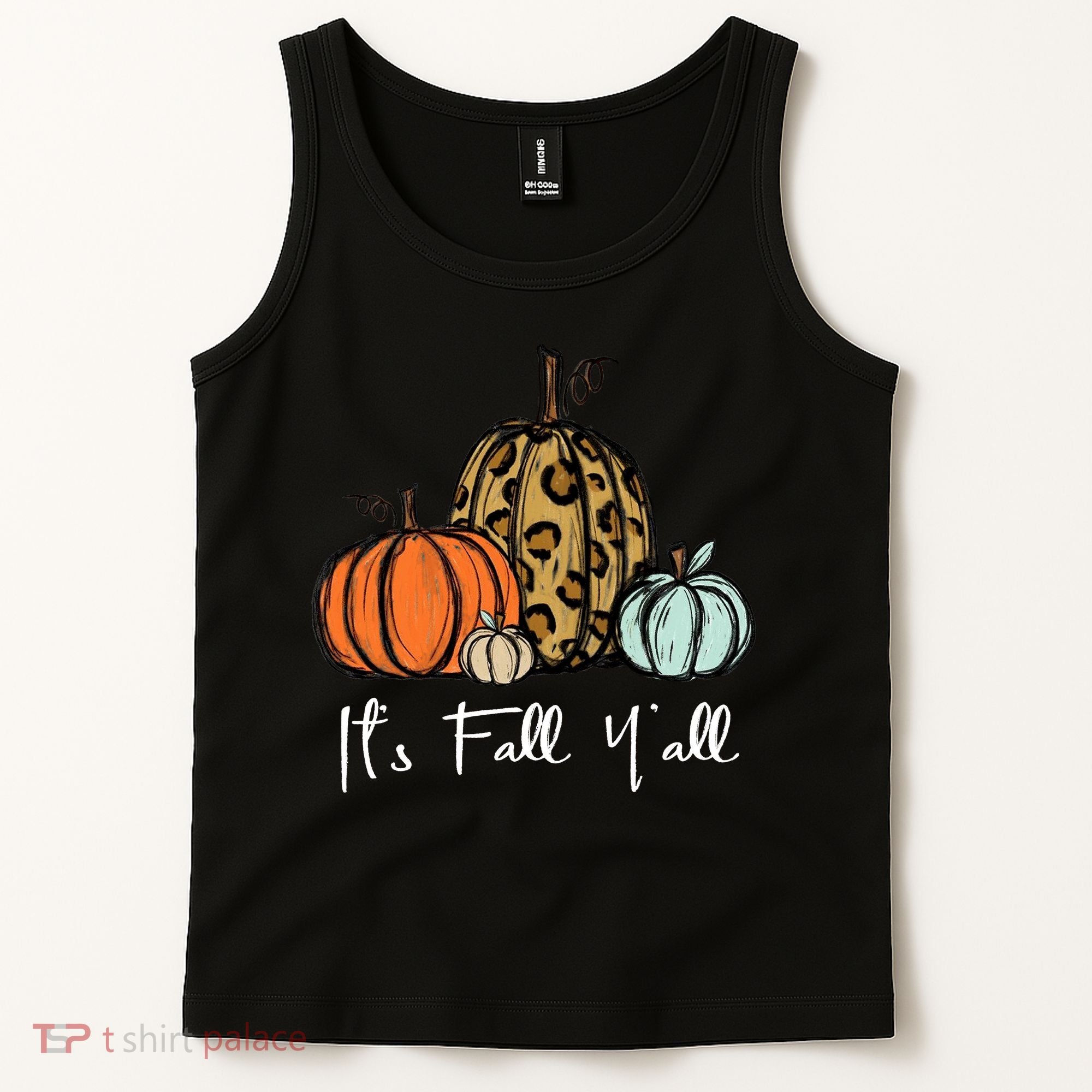 Its Fall Yall Graphic Shirt Women Thanksgiving Pumpkin Splicing Sleeve Fall Tank Top