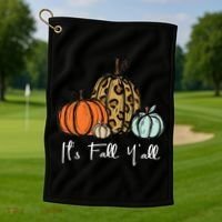 Its Fall Yall Graphic Shirt Women Thanksgiving Pumpkin Splicing Sleeve Fall Golf Towel thumb 1