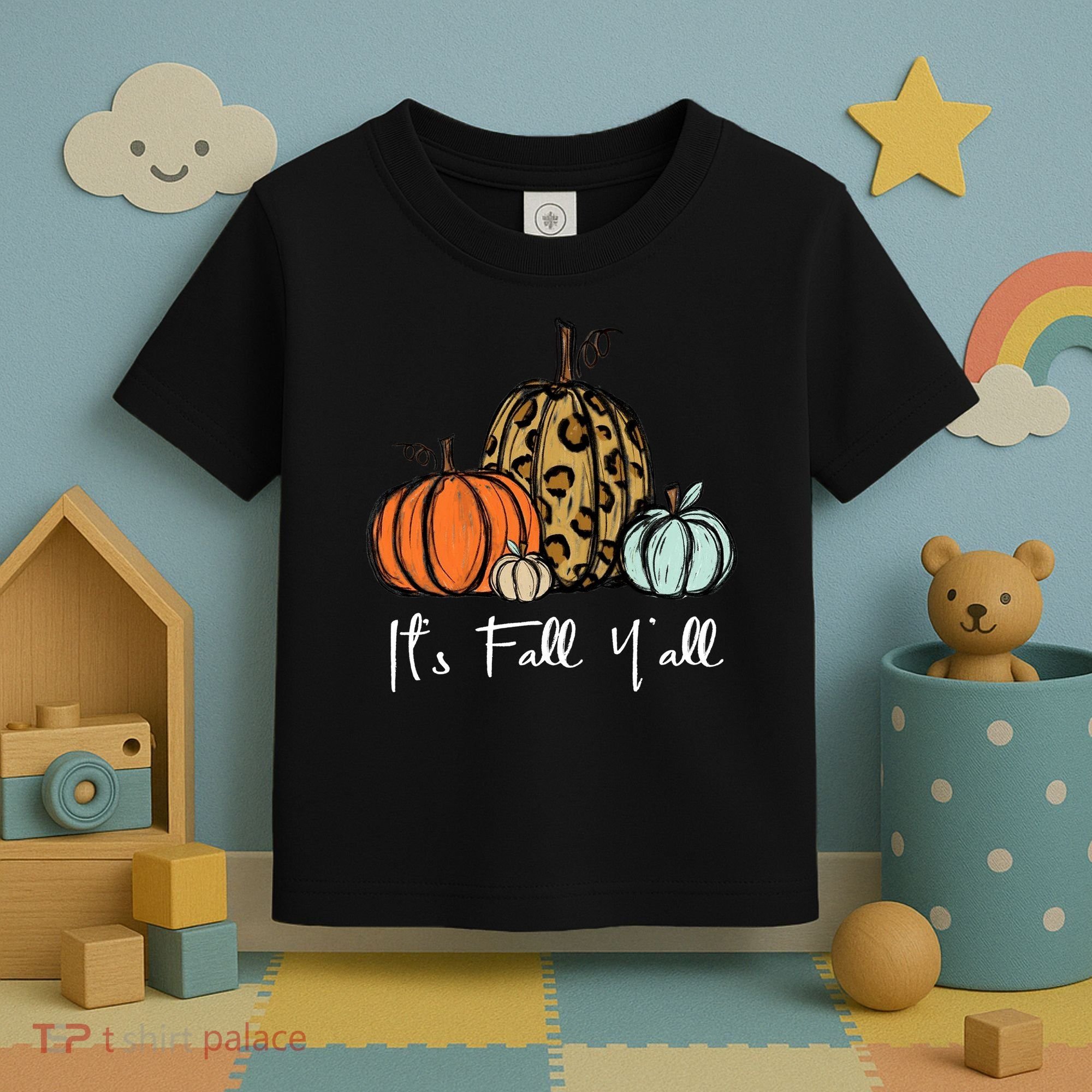 Its Fall Yall Graphic Shirt Women Thanksgiving Pumpkin Splicing Sleeve Fall Toddler T-Shirt