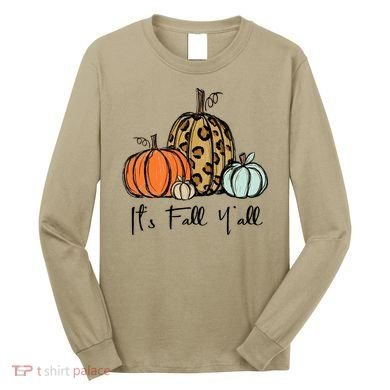 Its Fall Yall Graphic Shirt Women Thanksgiving Pumpkin Splicing Sleeve Fall Long Sleeve Shirt