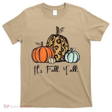 Its Fall Yall Graphic Shirt Women Thanksgiving Pumpkin Splicing Sleeve Fall T-Shirt