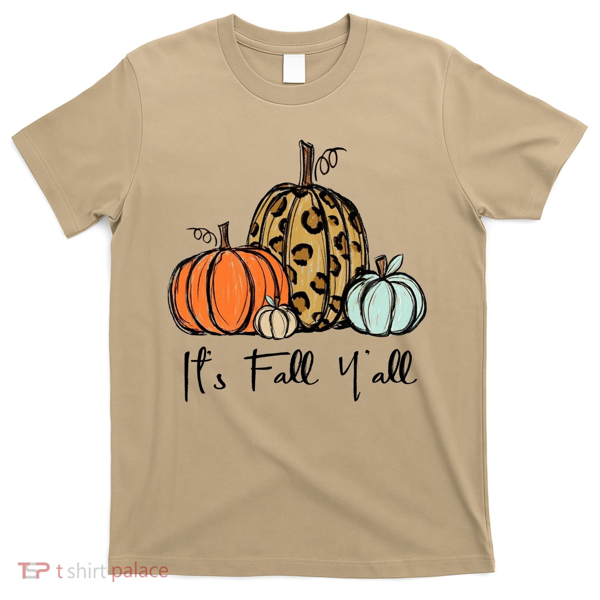 Its Fall Yall Graphic Shirt Women Thanksgiving Pumpkin Splicing Sleeve Fall T-Shirt