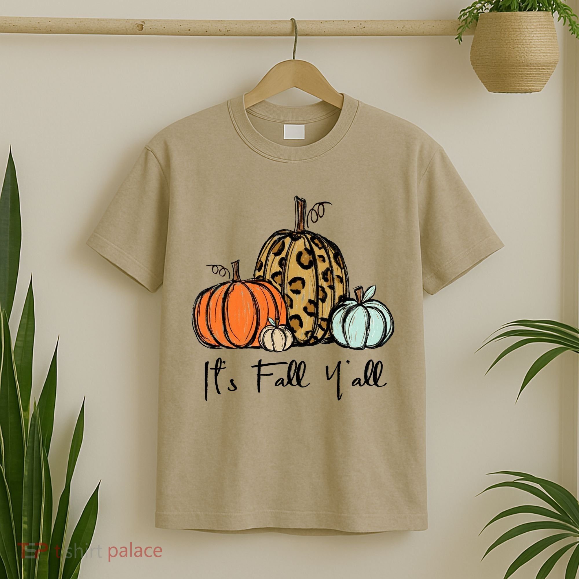 Its Fall Yall Graphic Shirt Women Thanksgiving Pumpkin Splicing Sleeve Fall T-Shirt