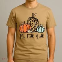 Its Fall Yall Graphic Shirt Women Thanksgiving Pumpkin Splicing Sleeve Fall T-Shirt thumb 3