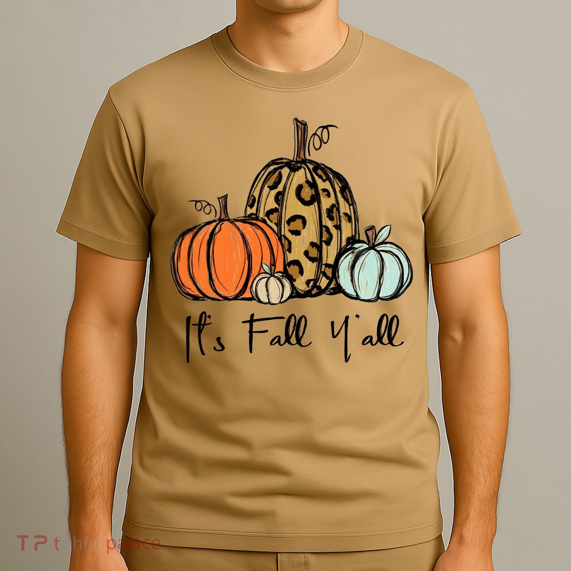 Its Fall Yall Graphic Shirt Women Thanksgiving Pumpkin Splicing Sleeve Fall T-Shirt