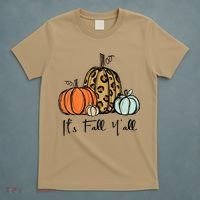 Its Fall Yall Graphic Shirt Women Thanksgiving Pumpkin Splicing Sleeve Fall T-Shirt thumb 5