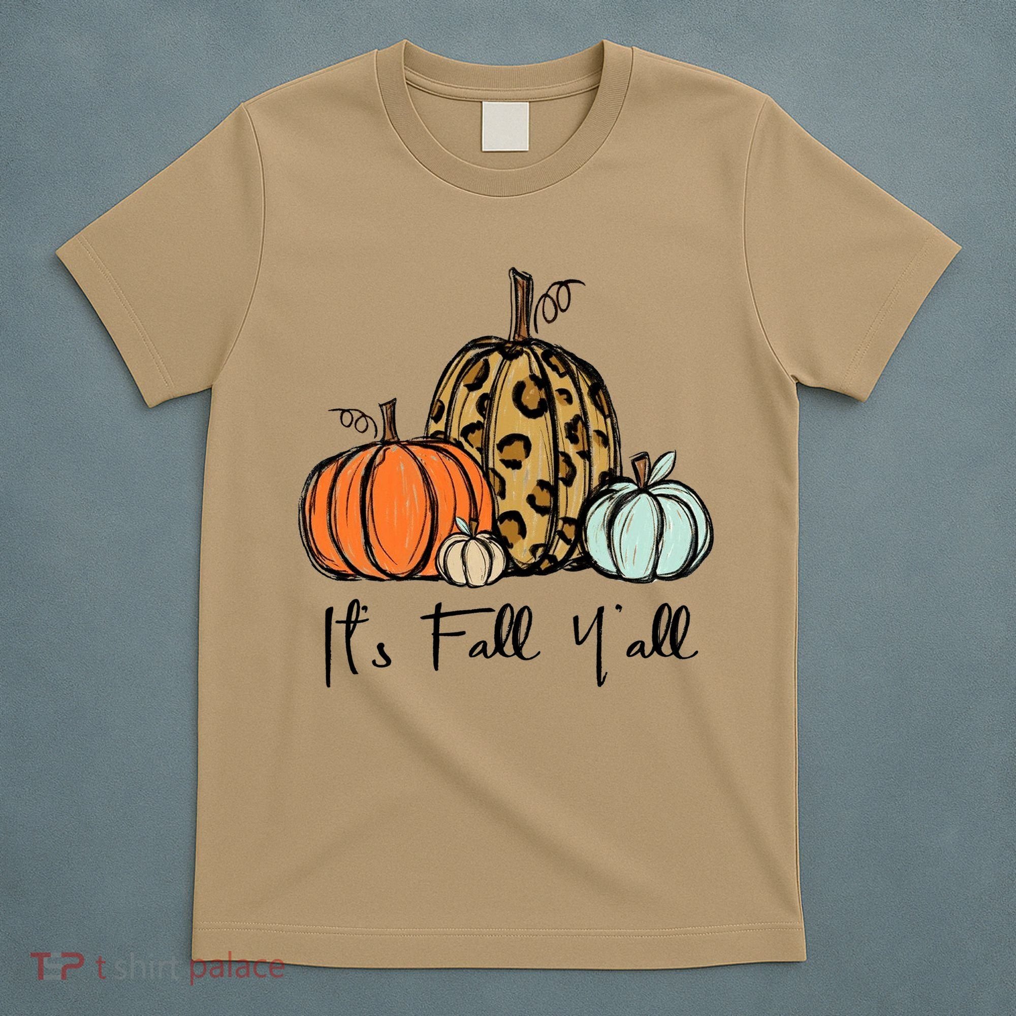 Its Fall Yall Graphic Shirt Women Thanksgiving Pumpkin Splicing Sleeve Fall T-Shirt