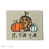 Its Fall Yall Graphic Shirt Women Thanksgiving Pumpkin Splicing Sleeve Fall Mousepad thumb 0