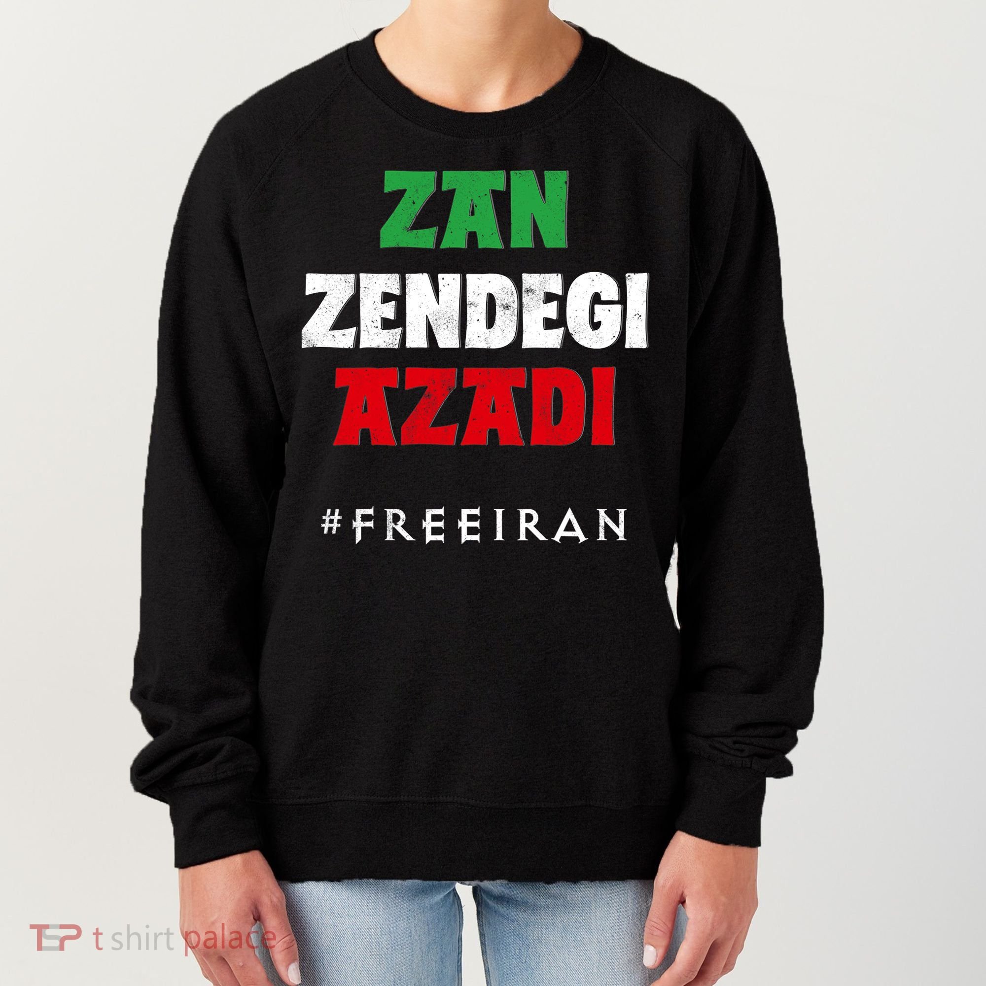 Iranian Flag ZAN ZENDEGI AZADI Support Iranian Women Protest Women's Sweatshirt