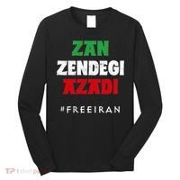 Iranian Flag ZAN ZENDEGI AZADI Support Iranian Women Protest Long Sleeve Shirt thumb 0