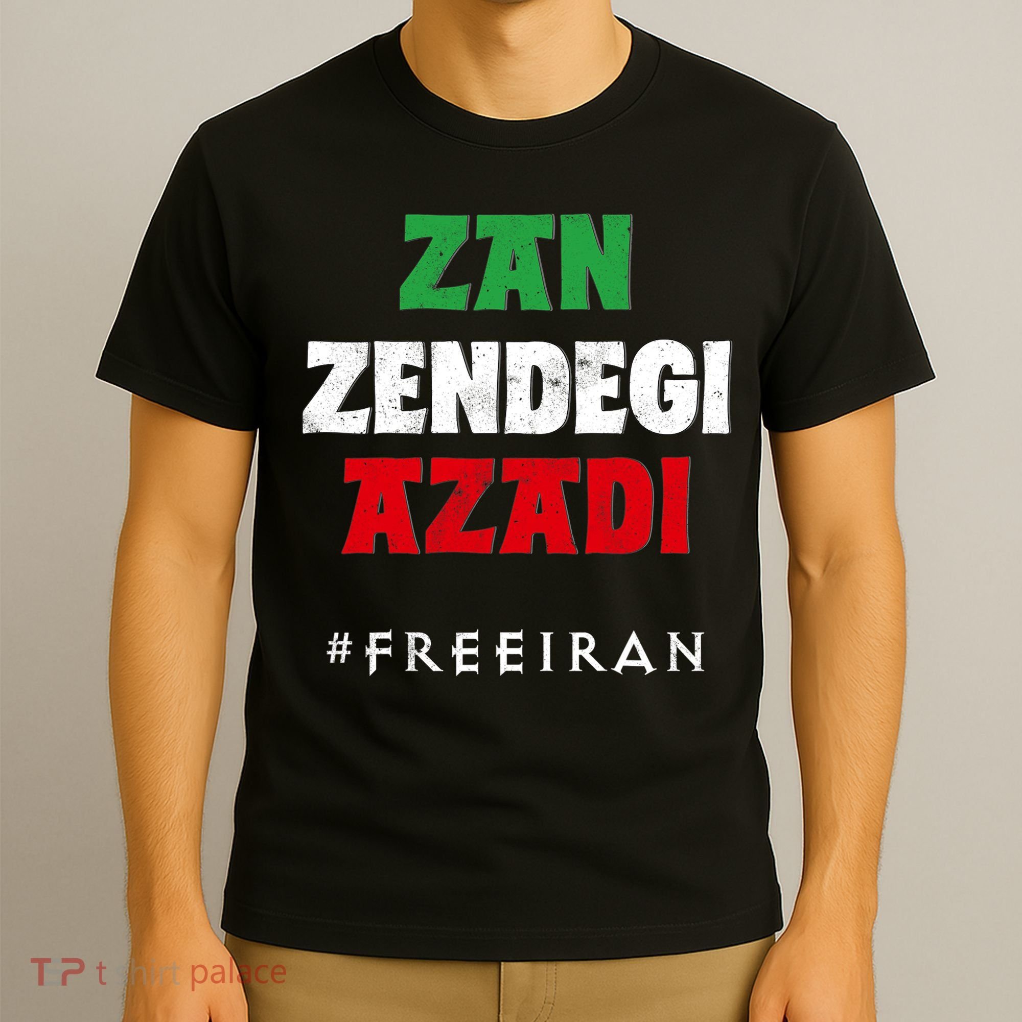 Iranian Flag ZAN ZENDEGI AZADI Support Iranian Women Protest T-Shirt