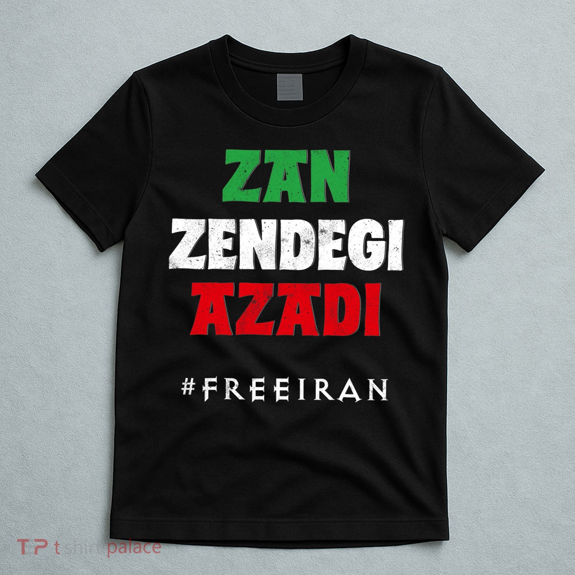 Iranian Flag ZAN ZENDEGI AZADI Support Iranian Women Protest T-Shirt