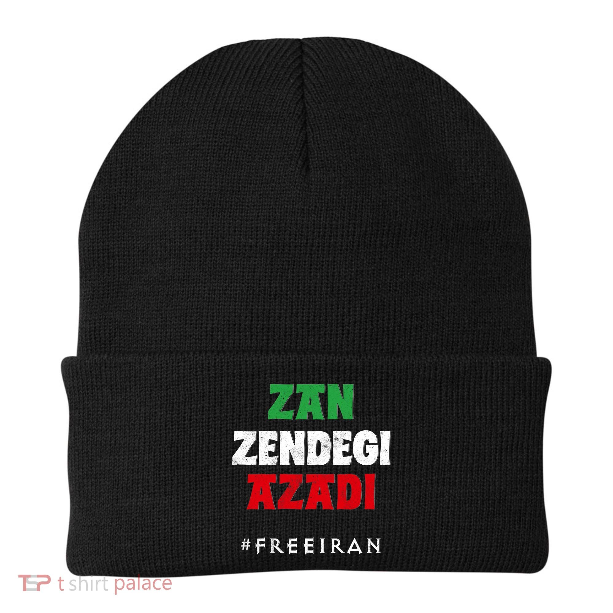 Iranian Flag ZAN ZENDEGI AZADI Support Iranian Women Protest Beanie
