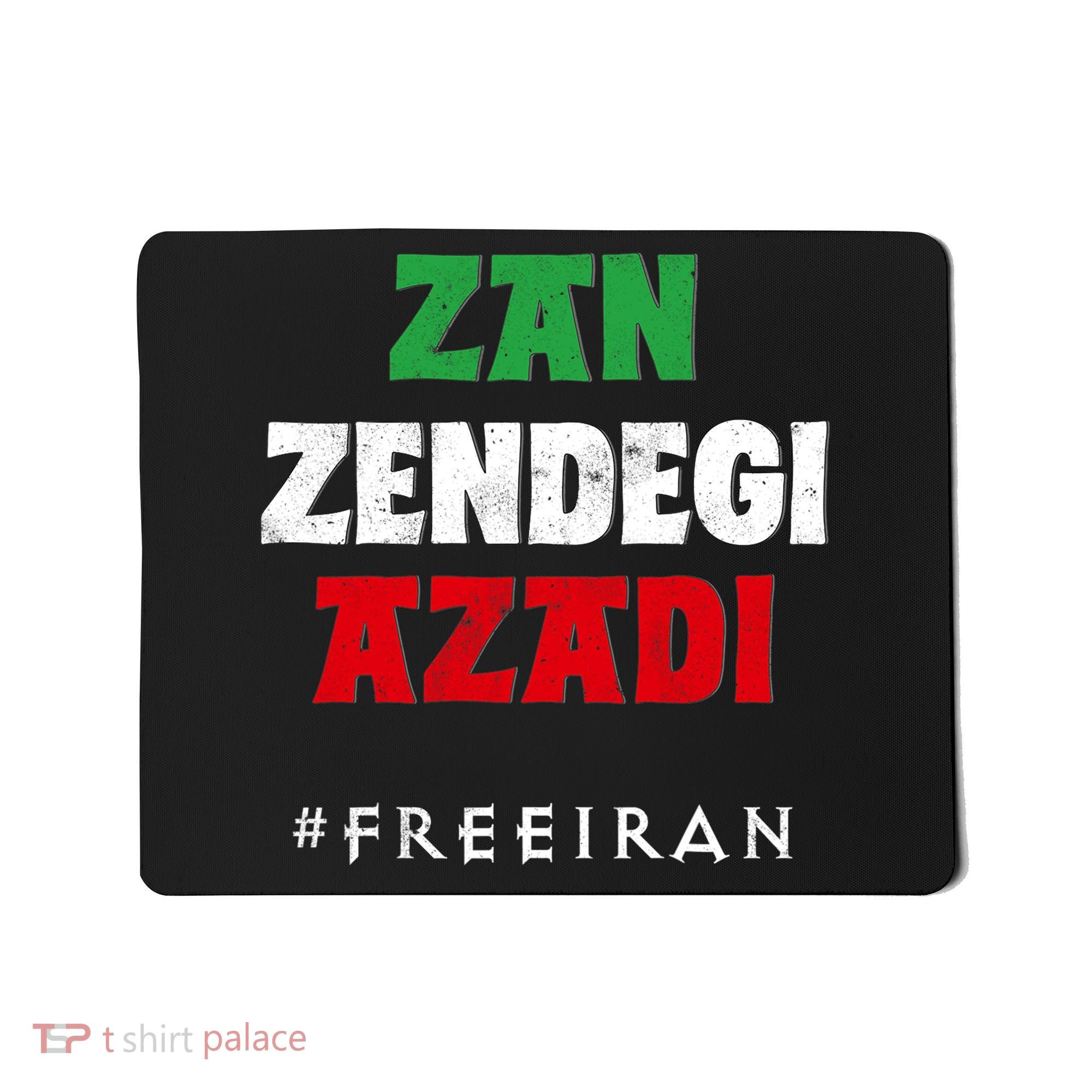 Iranian Flag ZAN ZENDEGI AZADI Support Iranian Women Protest Mousepad