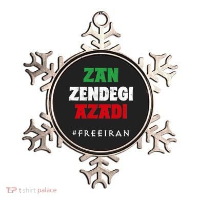 Iranian Flag ZAN ZENDEGI AZADI Support Iranian Women Protest Ornament